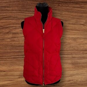J. Crew Red Quilted Down Puffer Vest - EXCELLENT - Size XS